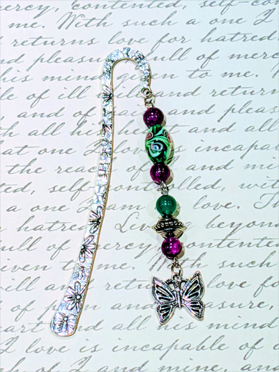 Silver Butterfly Bookmark