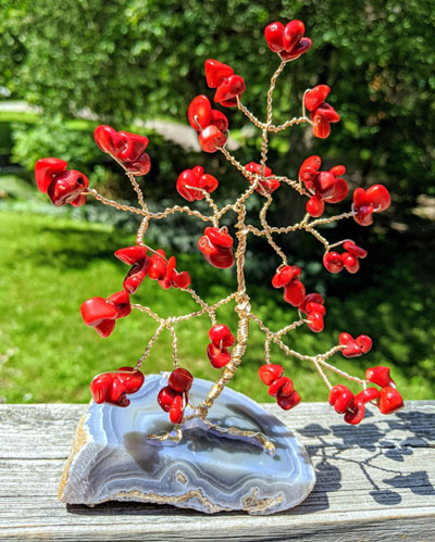 Coral Gemstone Tree