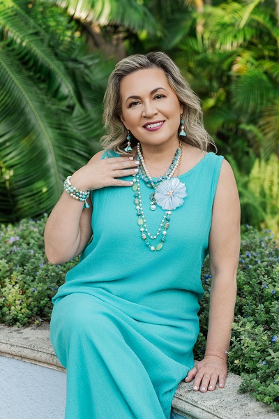 Irina wearing Whimsical Garden jewelry set