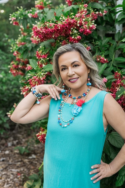 Blue Bird jewelry set on a model