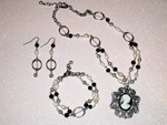 Black and White cameo jewellery set