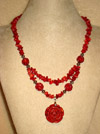 Red Coral Rose Necklace