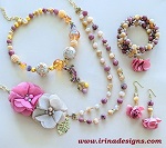Gecko & Rose Garden jewelry set