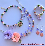 Lilac Coral Butterfly jewelry set