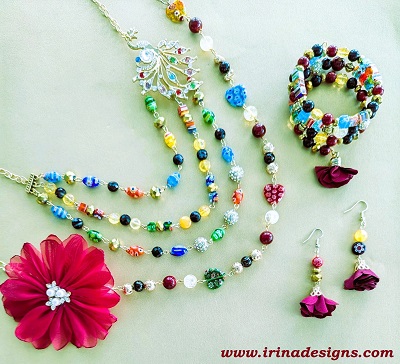 Millefiori Garden jewelry set