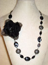 Onyx Rose Necklace & Earrings