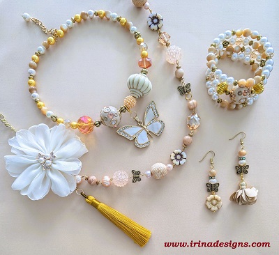 Pearl Butterfly Garden jewelry set