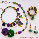 Violet Owl jewelry set