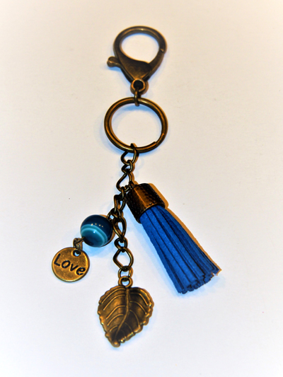 Royal Blue Tassel Keychain