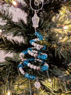 Aquamarine Spiral Ornament